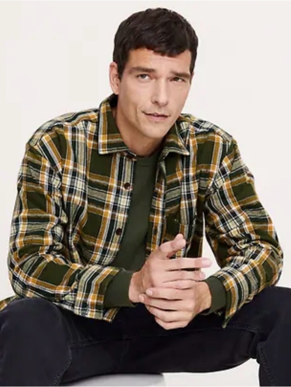 Relaxed Fit Textured Flannel Overshirt